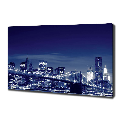 Cuadro canvas con impresión uv duradera horizontal Nueva York de noche