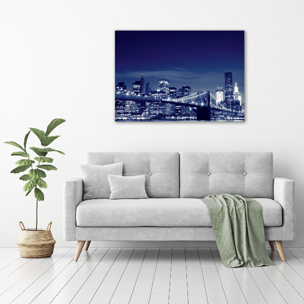 Cuadro canvas con impresión uv duradera horizontal Nueva York de noche