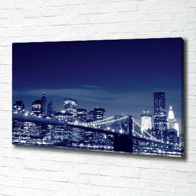 Cuadro canvas con impresión uv duradera horizontal Nueva York de noche