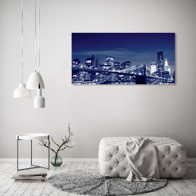 Cuadro canvas con impresión uv duradera horizontal Nueva York de noche