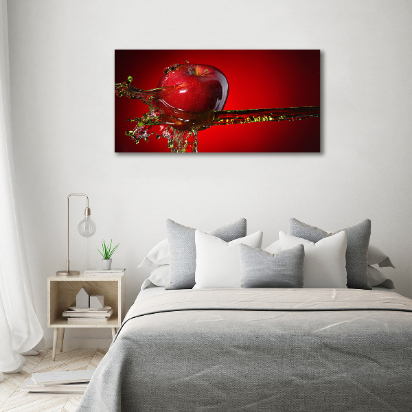 Fotocuadro en lienzo de alta calidad horizontal Manzana y agua