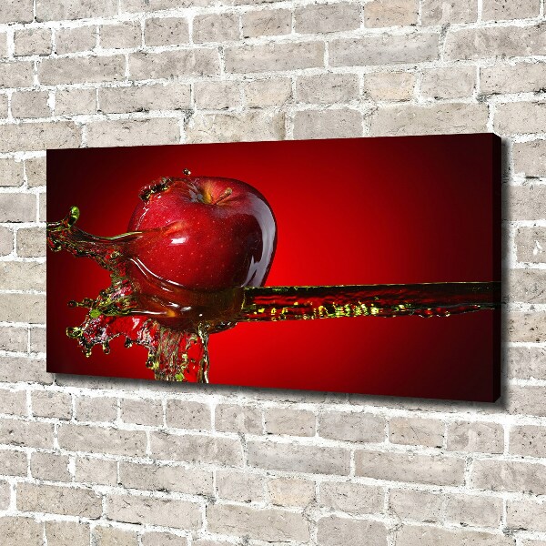 Fotocuadro en lienzo de alta calidad horizontal Manzana y agua