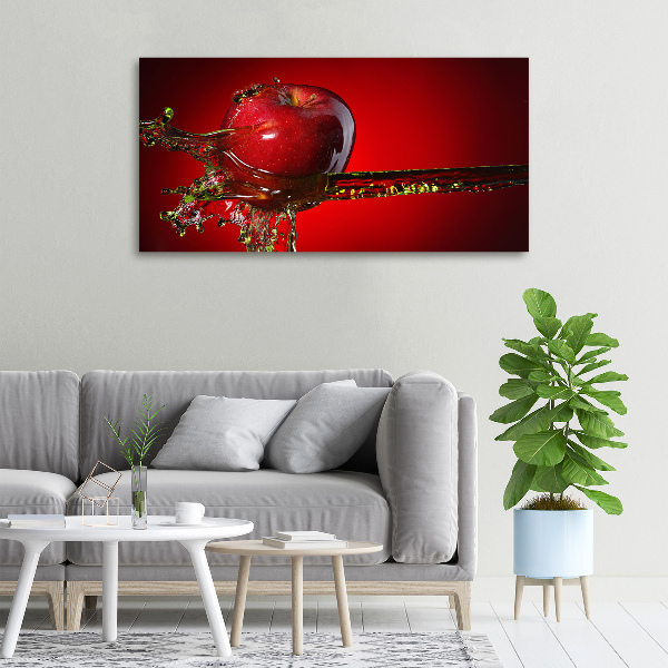 Fotocuadro en lienzo de alta calidad horizontal Manzana y agua