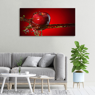 Fotocuadro en lienzo de alta calidad horizontal Manzana y agua