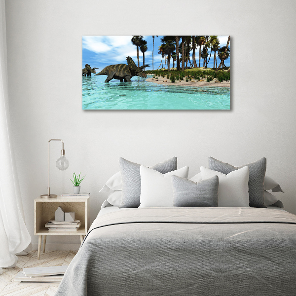 Cuadro canvas moderno de gran formato horizontal Dinosaurios
