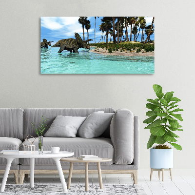 Cuadro canvas moderno de gran formato horizontal Dinosaurios