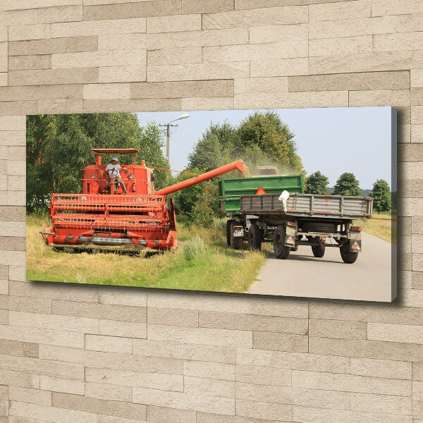 Cuadro canvas moderno de gran formato horizontal Cosechadora