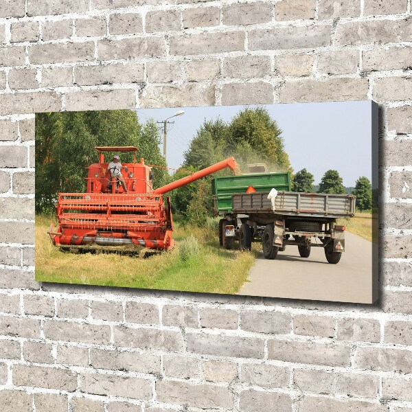 Cuadro canvas moderno de gran formato horizontal Cosechadora