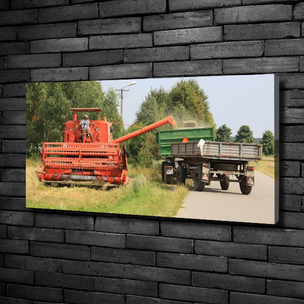 Cuadro canvas moderno de gran formato horizontal Cosechadora