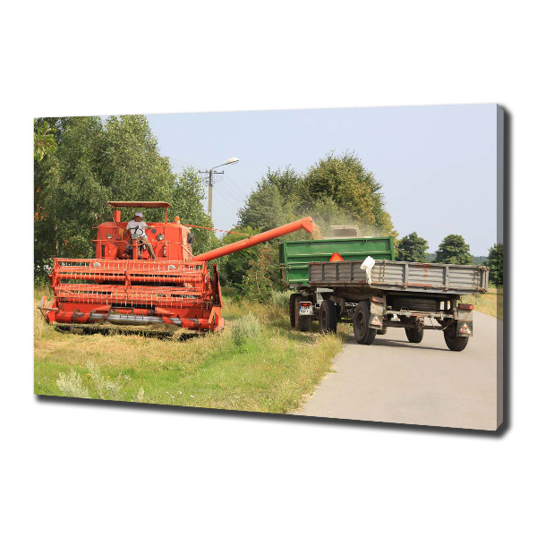 Cuadro canvas moderno de gran formato horizontal Cosechadora