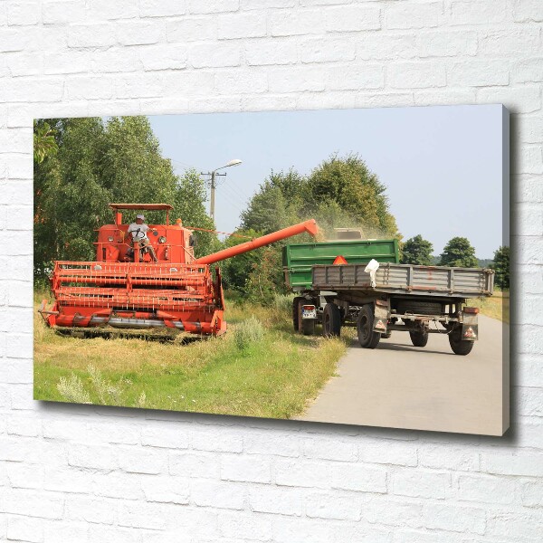 Cuadro canvas moderno de gran formato horizontal Cosechadora