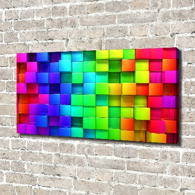 Cuadro canvas moderno de gran formato horizontal Cajas de colores
