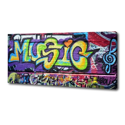 Cuadro canvas moderno de gran formato horizontal Grafiti en la pared