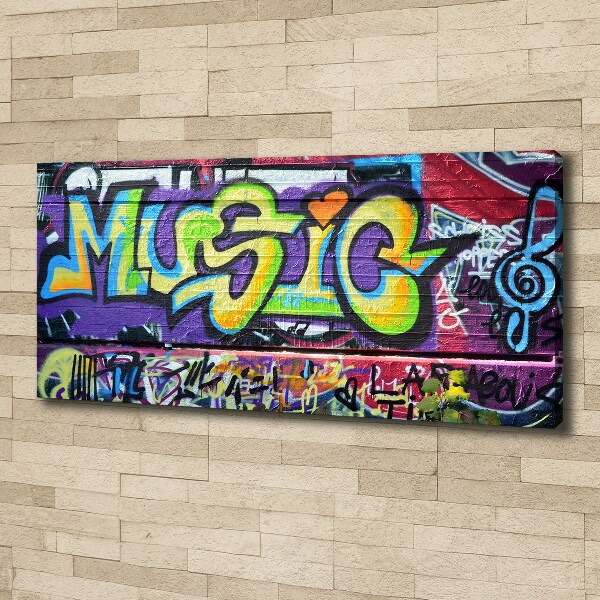 Cuadro canvas moderno de gran formato horizontal Grafiti en la pared