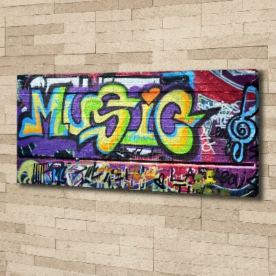 Cuadro canvas moderno de gran formato horizontal Grafiti en la pared