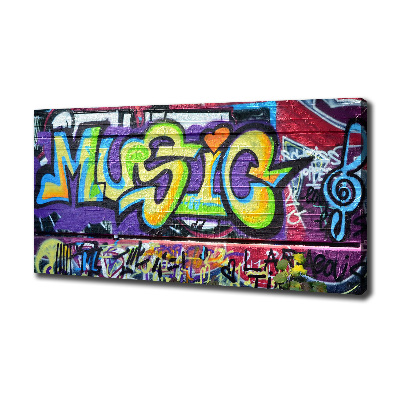 Cuadro canvas moderno de gran formato horizontal Grafiti en la pared