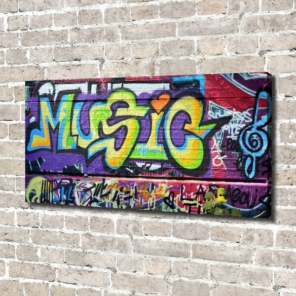 Cuadro canvas moderno de gran formato horizontal Grafiti en la pared