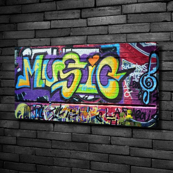 Cuadro canvas moderno de gran formato horizontal Grafiti en la pared