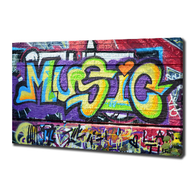 Cuadro canvas moderno de gran formato horizontal Grafiti en la pared