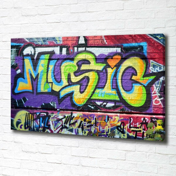 Cuadro canvas moderno de gran formato horizontal Grafiti en la pared