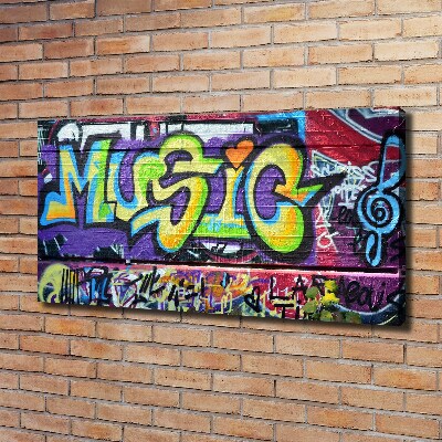 Cuadro canvas moderno de gran formato horizontal Grafiti en la pared