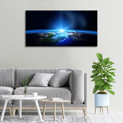 Cuadro canvas con impresión uv duradera horizontal Planeta Tierra