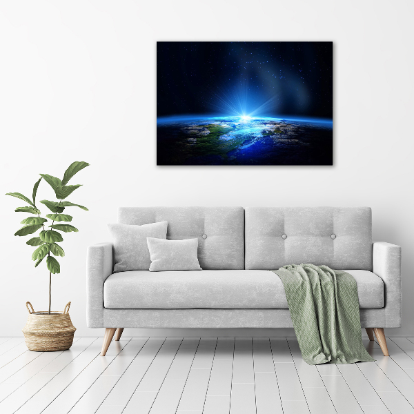 Cuadro canvas con impresión uv duradera horizontal Planeta Tierra
