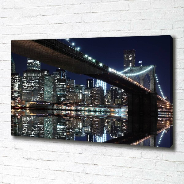Cuadro canvas con impresión uv duradera horizontal Puente de Brooklyn