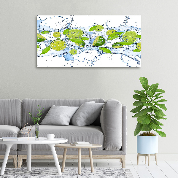 Cuadro canvas moderno de gran formato horizontal Limas y agua