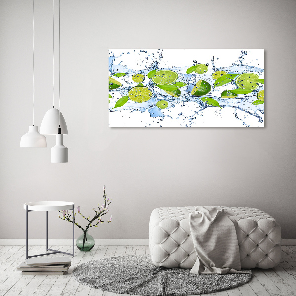 Cuadro canvas moderno de gran formato horizontal Limas y agua