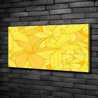 Cuadro canvas con impresión uv duradera horizontal Fondo de flores amarillas