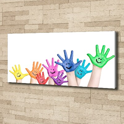 Cuadro canvas con impresión uv duradera horizontal Manos pintadas