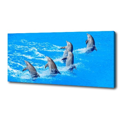 Cuadro canvas con impresión uv duradera horizontal Delfines