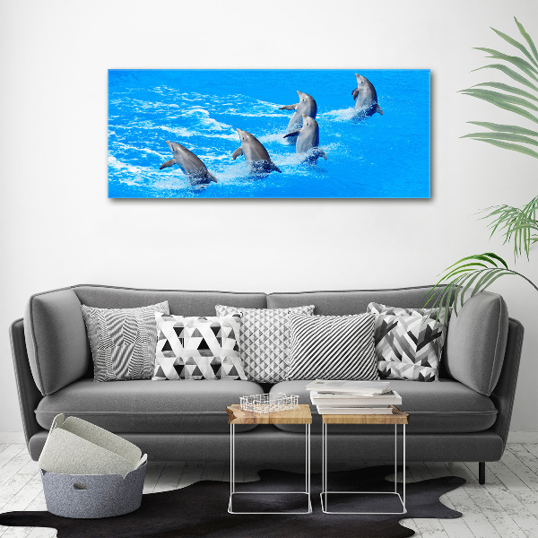 Cuadro canvas con impresión uv duradera horizontal Delfines