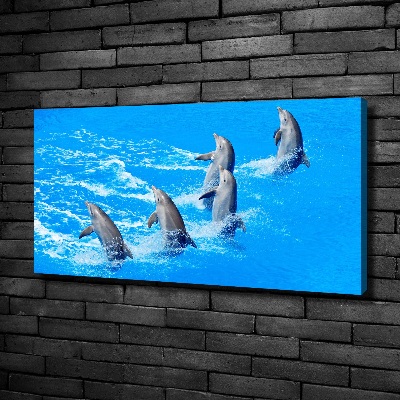 Cuadro canvas con impresión uv duradera horizontal Delfines