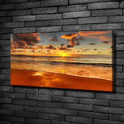Cuadro canvas moderno de gran formato horizontal Playa al atardecer