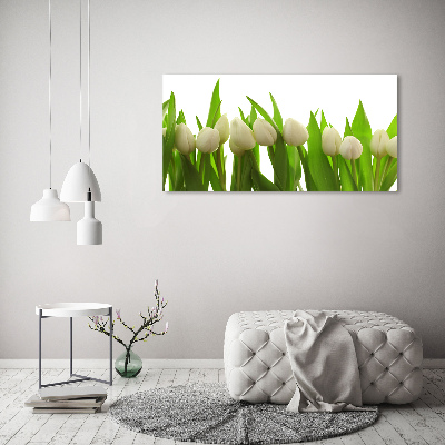 Fotocuadro en lienzo de alta calidad horizontal tulipanes blancos