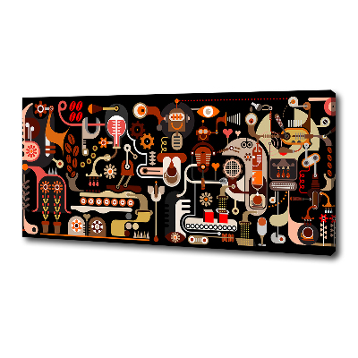 Cuadro canvas moderno de gran formato horizontal Producción de café