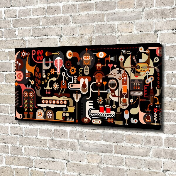 Cuadro canvas moderno de gran formato horizontal Producción de café