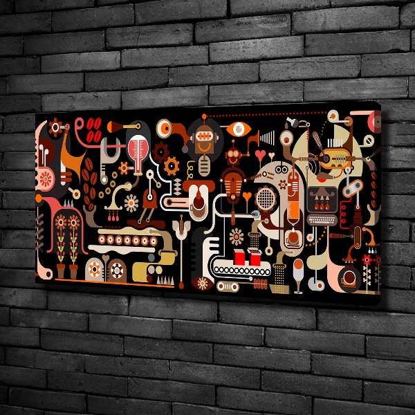 Cuadro canvas moderno de gran formato horizontal Producción de café