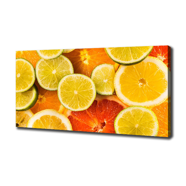 Cuadro canvas moderno de gran formato horizontal Frutas cítricas