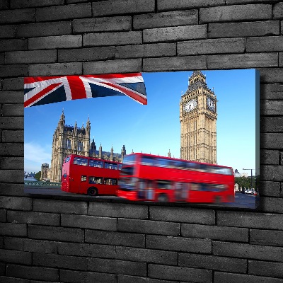 Cuadro canvas con impresión uv duradera horizontal autobús de Londres