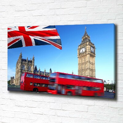 Cuadro canvas con impresión uv duradera horizontal autobús de Londres