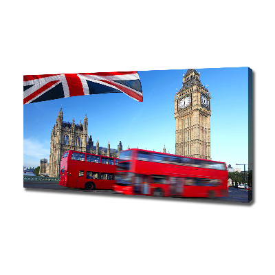 Cuadro canvas con impresión uv duradera horizontal autobús de Londres