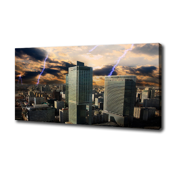 Cuadro canvas moderno de gran formato horizontal Tormenta sobre Varsovia