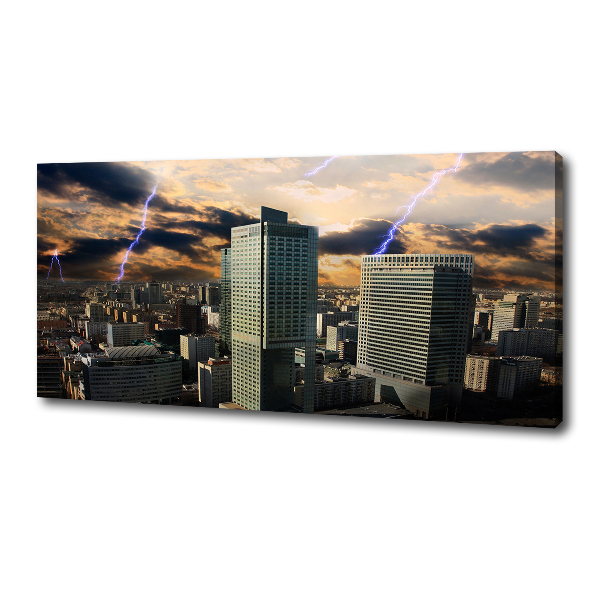 Cuadro canvas moderno de gran formato horizontal Tormenta sobre Varsovia
