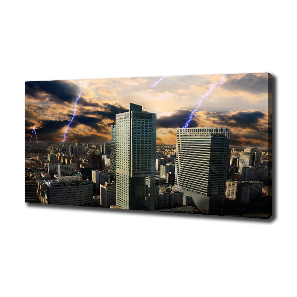 Cuadro canvas moderno de gran formato horizontal Tormenta sobre Varsovia