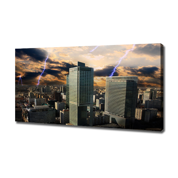 Cuadro canvas moderno de gran formato horizontal Tormenta sobre Varsovia