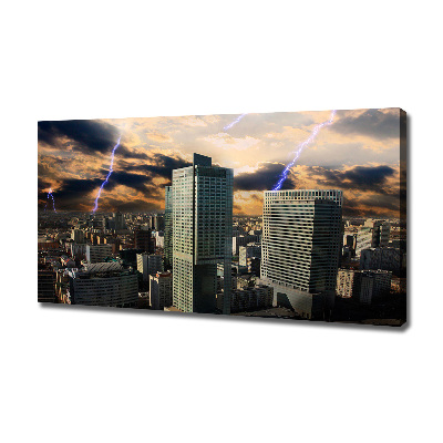 Cuadro canvas moderno de gran formato horizontal Tormenta sobre Varsovia