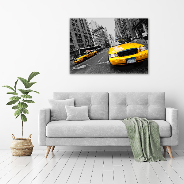 Cuadro canvas moderno de gran formato horizontal Taxis de Nueva York